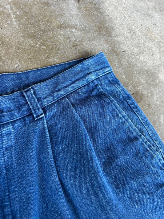 Pleated Denim Shorts | 34