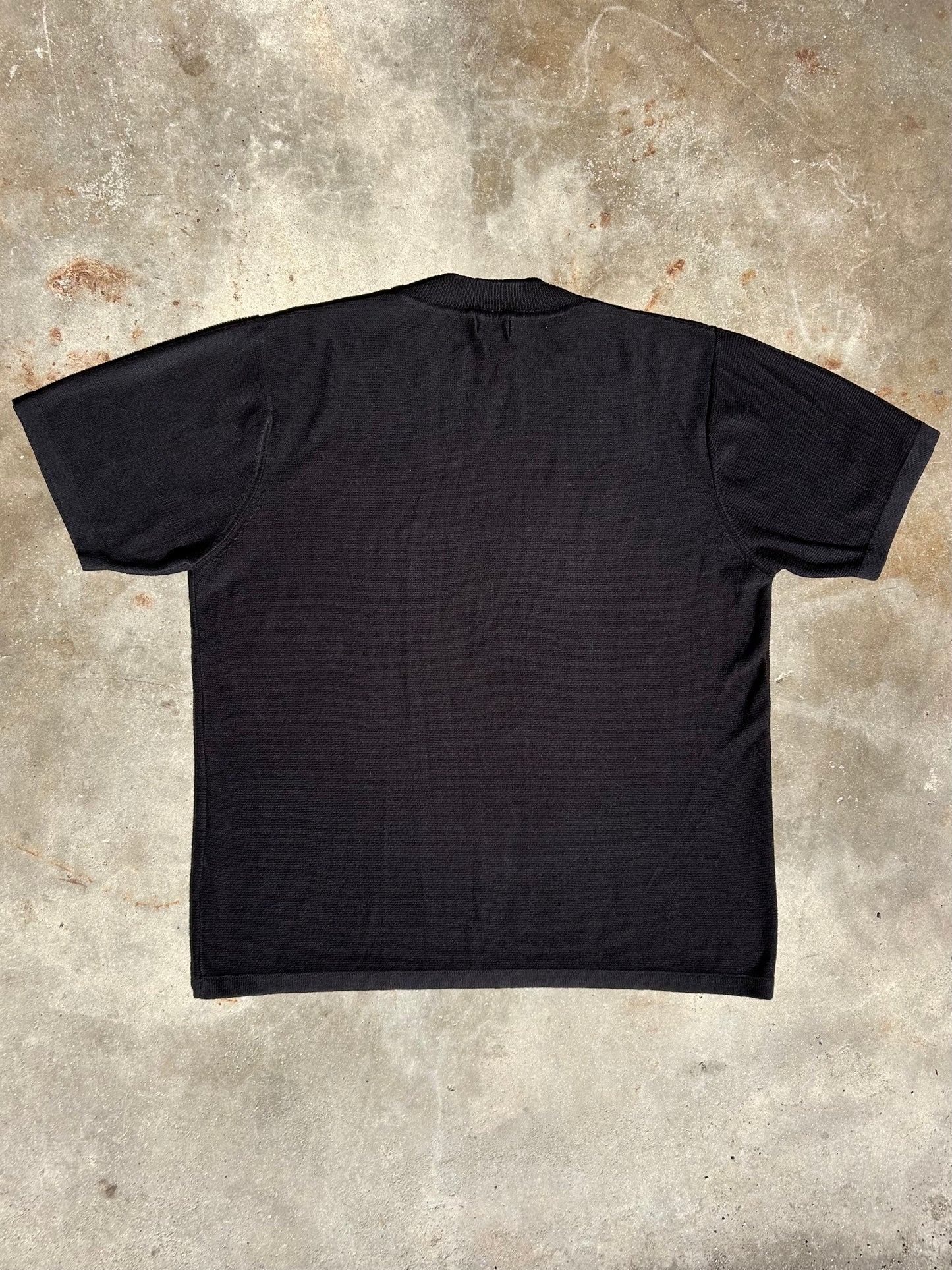 Mock Neck Knit Tee | L