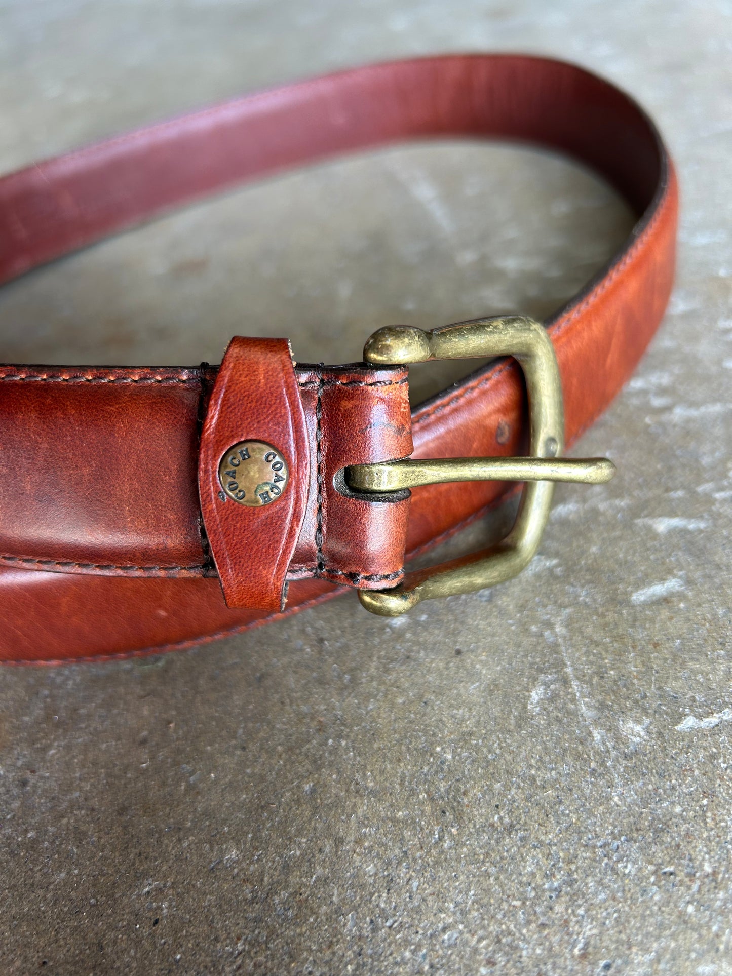 Cowhide & Brass Belt | 34"