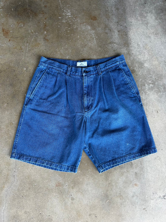 Pleated Denim Shorts | 34